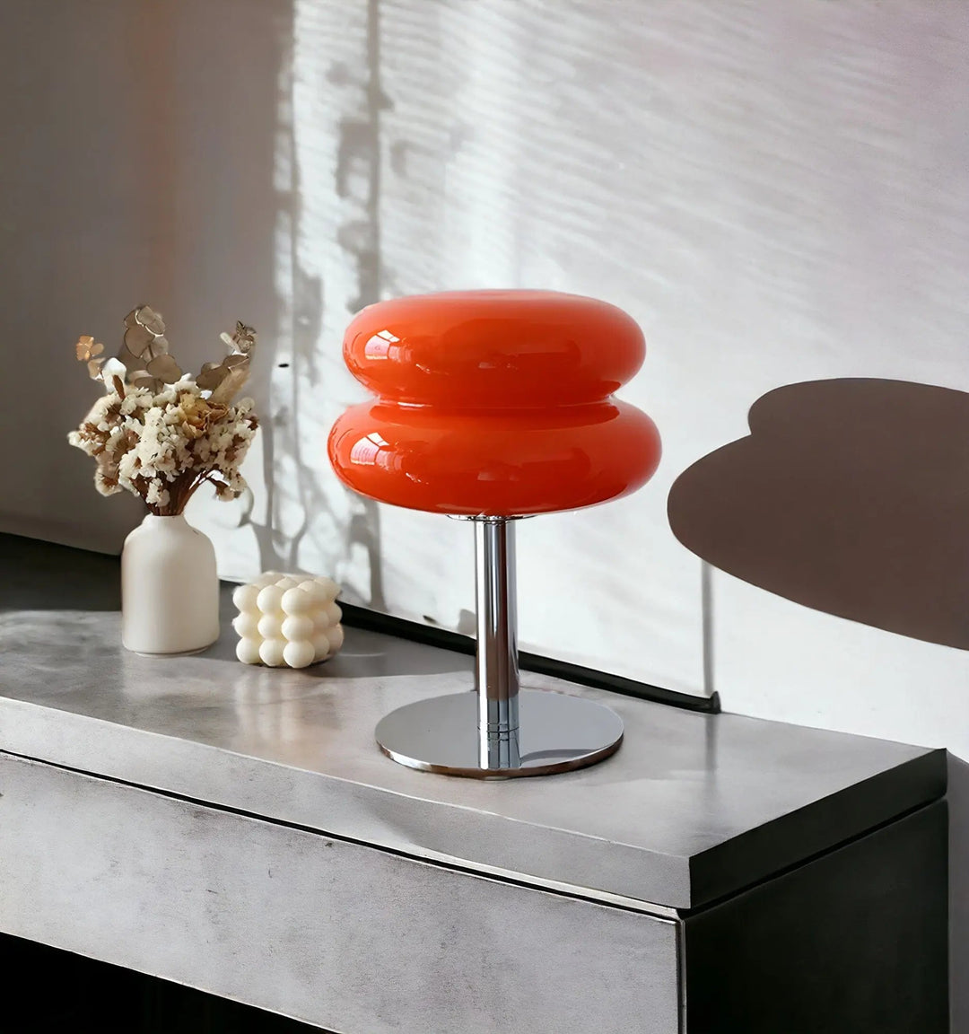 Elegant Macaron Glass Table Lamp with USB - 3 Light Colors Noxord