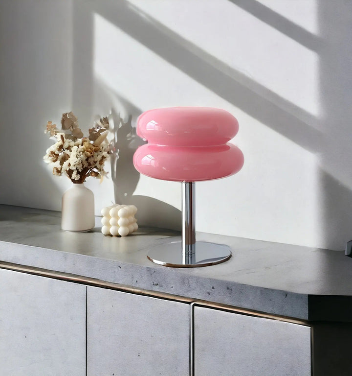 Elegant Macaron Glass Table Lamp with USB - 3 Light Colors Noxord