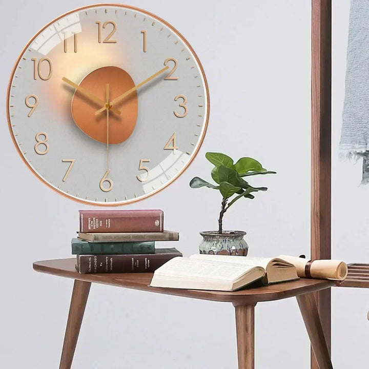 Kalsten | Silent Classic Wall Clock | Non-Ticking Elegant Timepiece for Bedroom & Office