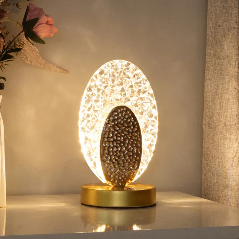 Crystal LED Table Lamp: Dimmable, USB Charging, Touch & Remote Control | Noxord