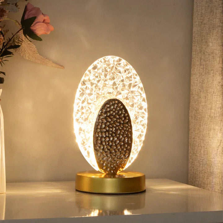 Crystal LED Table Lamp: Dimmable, USB Charging, Touch & Remote Control | Noxord