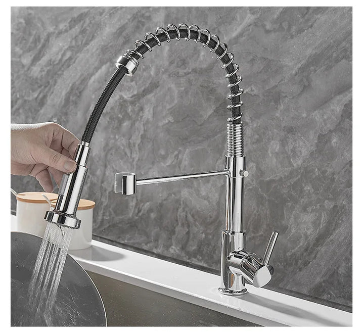 Faucet with Double Outlet – High-Quality Faucet for Flexible Washing, Easy Installation, Ideal for Modern Kitchens, Swiveling and Durable | Kalsten
