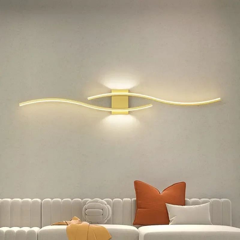 Modern LED Wall Lamp – Black, White, and Gold Wall Light Sconce for Living Room, Bedroom, Bedside, and Decorative Lighting | Kalsten