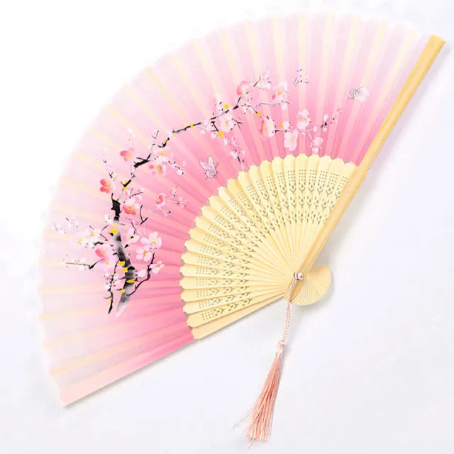Traditional Japanese Style Floral Hand Fan | Kalsten