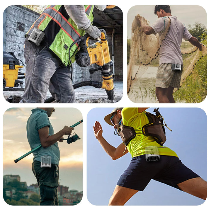 20000mAh Portable Waist Fan – Hanging Neck Fan with Power Bank, Strong Wind, LED Lighting for Sports, Courier, Outdoor Work | Kalsten