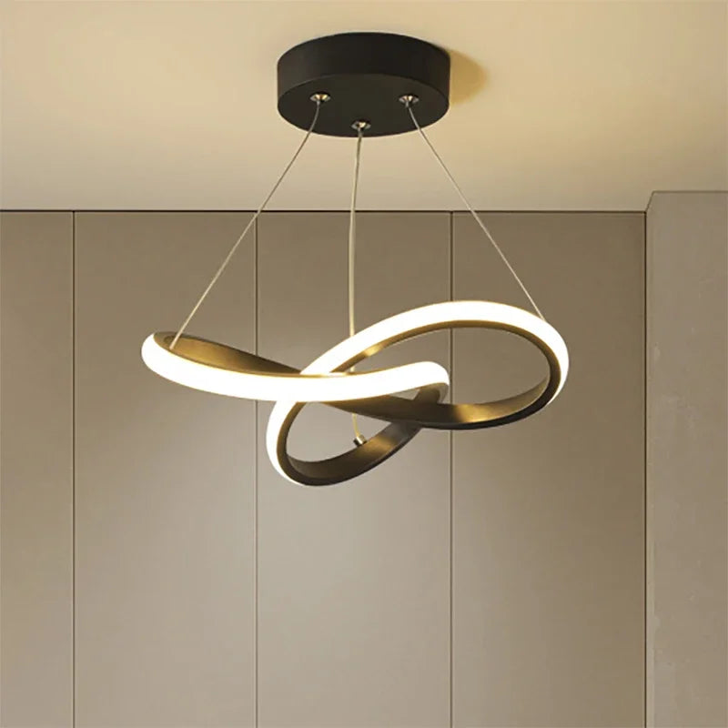Modern LED Line Pendant Light – 24/30cm Aluminum Hanging Lamp for Entrance, Living Room, and Restaurant Indoor Lighting | Kalsten