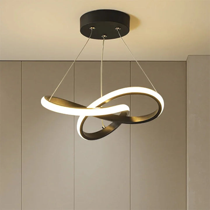 Modern LED Line Pendant Light – 24/30cm Aluminum Hanging Lamp for Entrance, Living Room, and Restaurant Indoor Lighting | Kalsten