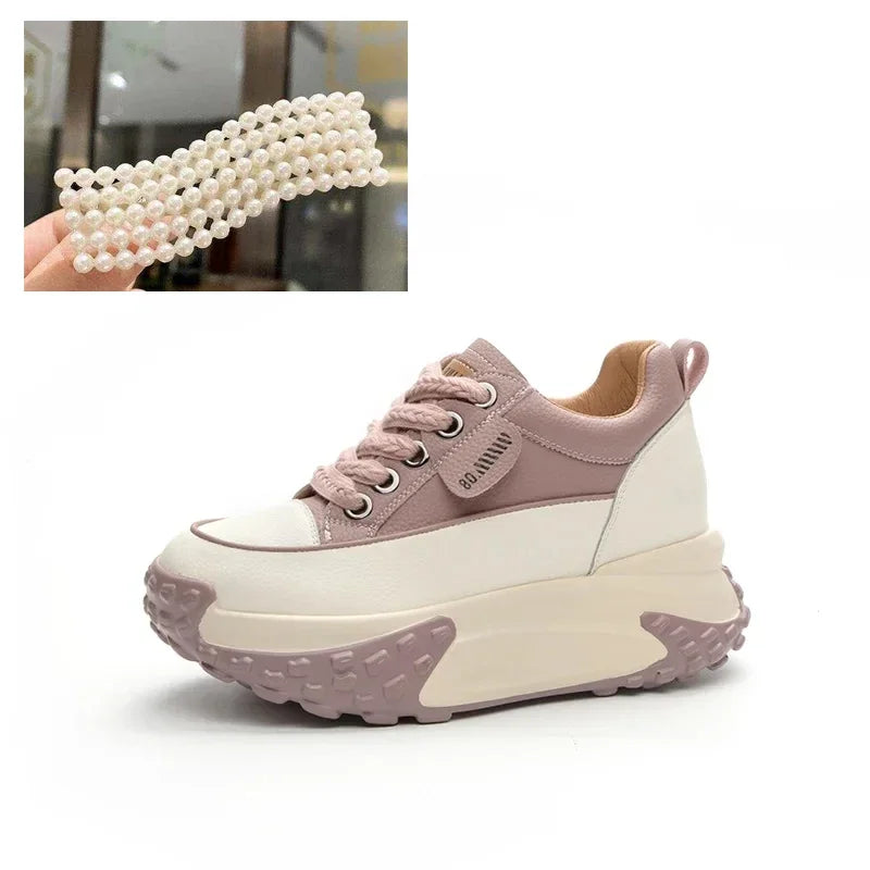 Kalsten | 7 cm Platform Wedge Sneakers made of Leather