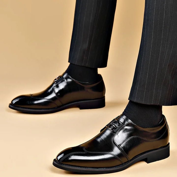 Kalsten | Men's Leather Shoes Stylish Men's Shoes Pointed Oxford Wedding Leather Men's Dress Shoes Gentleman Office Man Shoe