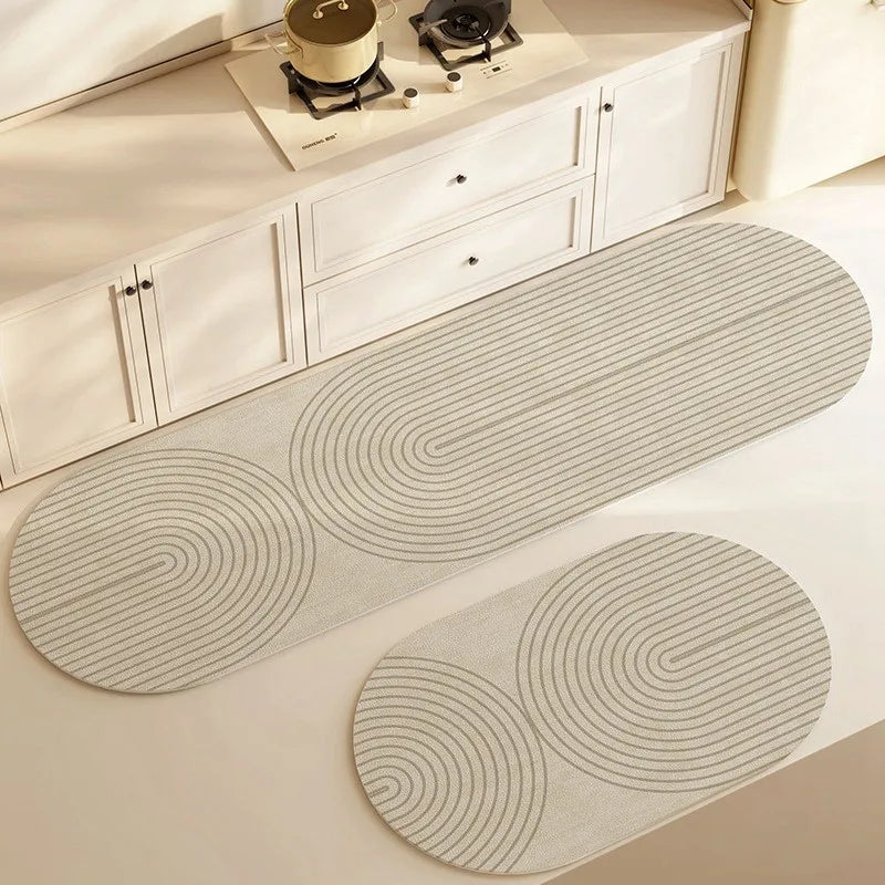 Kalsten | Kitchen & Bath Mat AquaStone | Diatomite & Velvet Look | Super Absorbent & Non-Slip | Washable & Durable