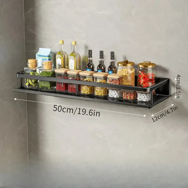 Wall-Mounted Aluminium Kitchen Storage Shelf