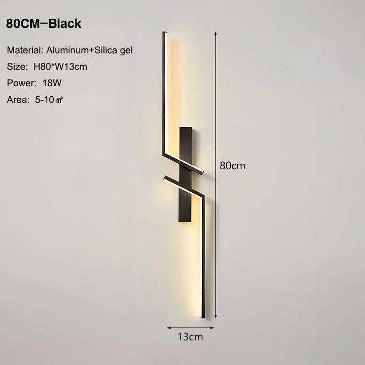 Nordic Black and Gold LED Wall Sconce – Modern Wall Light Fixture for Bedroom, TV Background, Stairs, and Indoor Spaces | Kalsten
