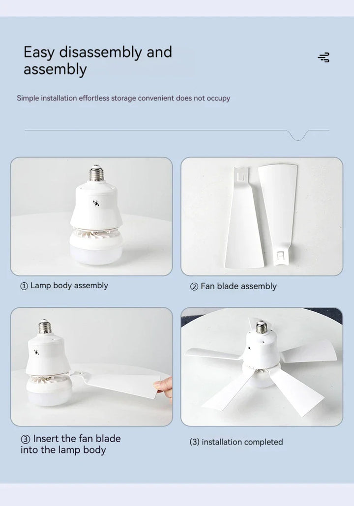 30W E27 Ceiling Fan Light with Remote - LED Dimming Function, Intelligent Silent Fan for Bedroom & Living Room | Kalsten