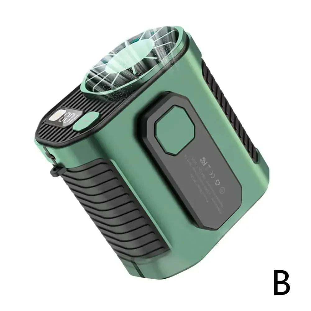 20000mAh Portable Waist Fan - Strong Wind Hanging Neck Fan with Power Bank and LED Lighting for Outdoor Sports and Work | Kalsten