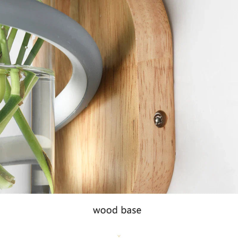 Nordic Unique Wooden Outdoor Wall Vase Lamp | Kalsten