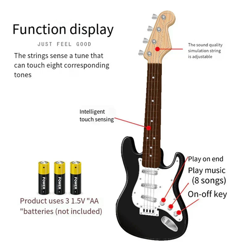 Kalsten | 4-String E-Guitar Toy for Kids | Portable, ABS Plastic & Educational Musical Instrument