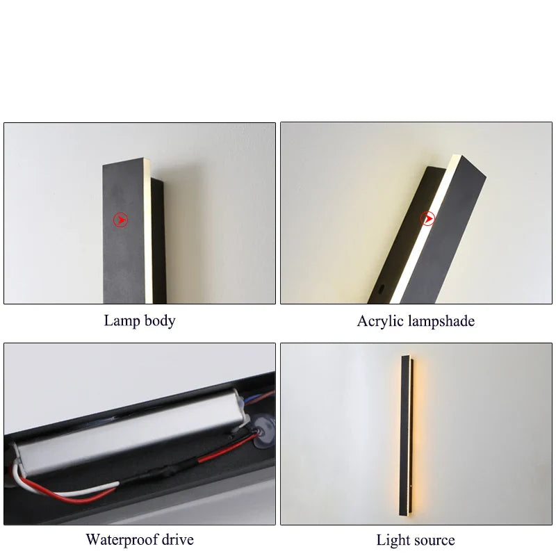 LED Long Wall Lamp Waterproof IP65 Outdoor | Kalsten