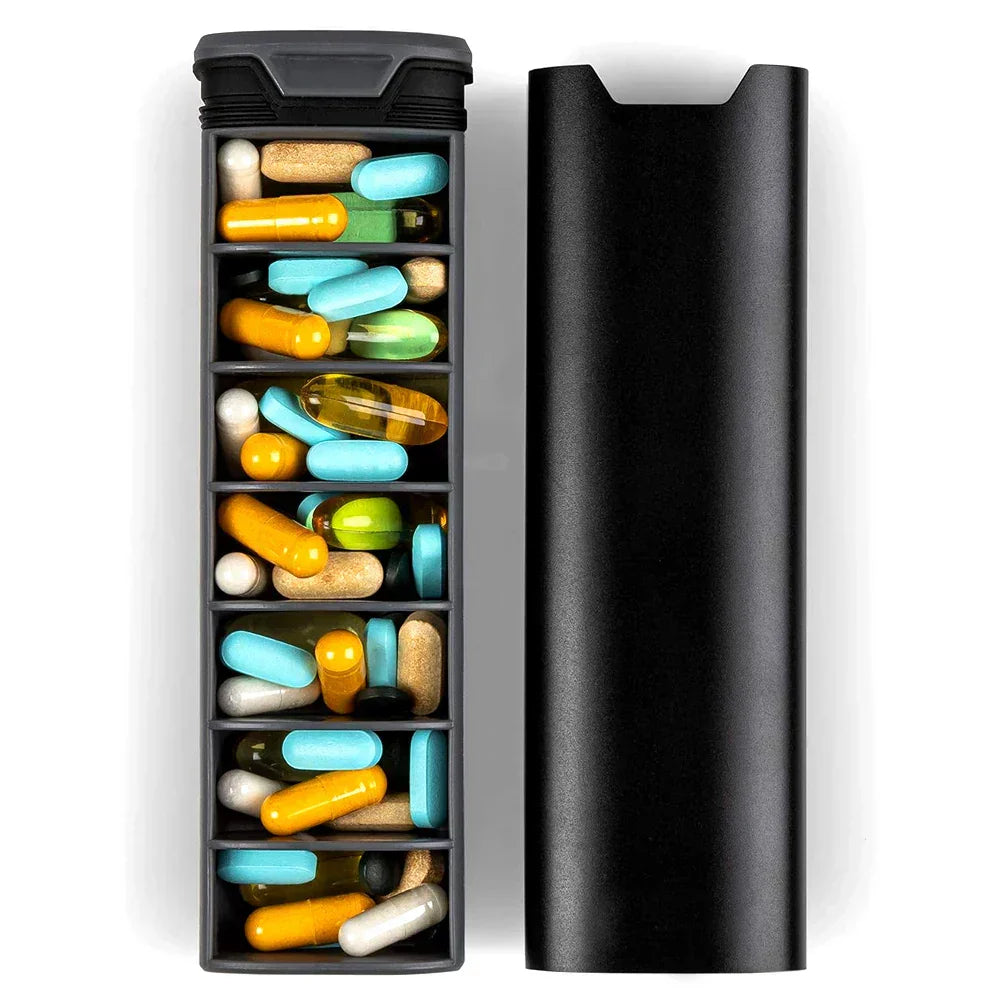 Kalsten | 7-Day Medication Organizer – Compact Leakproof Pillbox for Home and Travel