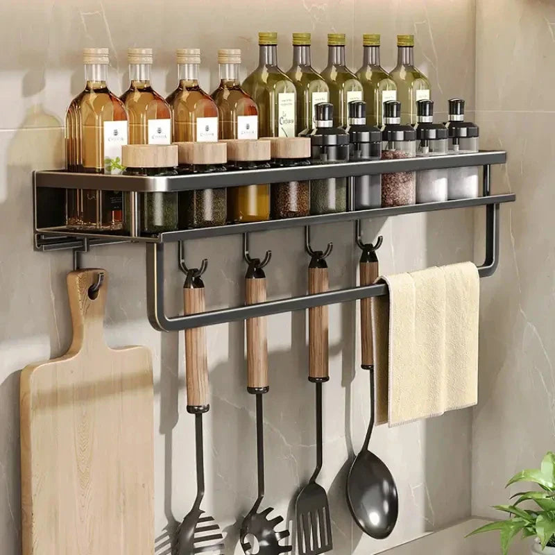Wall-Mounted Aluminium Kitchen Storage Shelf