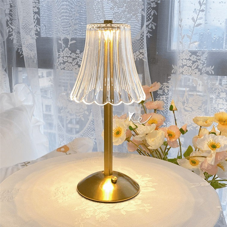 Crystal table lamp with warm light and built-in battery | Kalsten