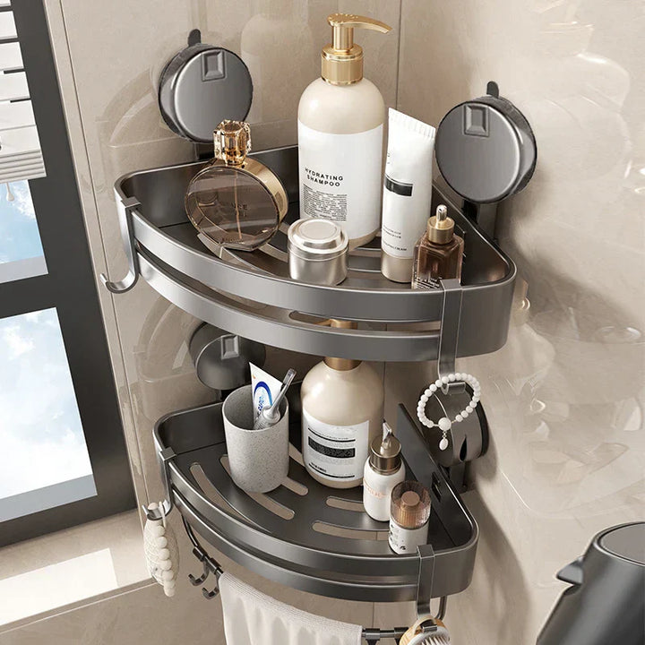 No-Drill Corner Bathroom Organiser