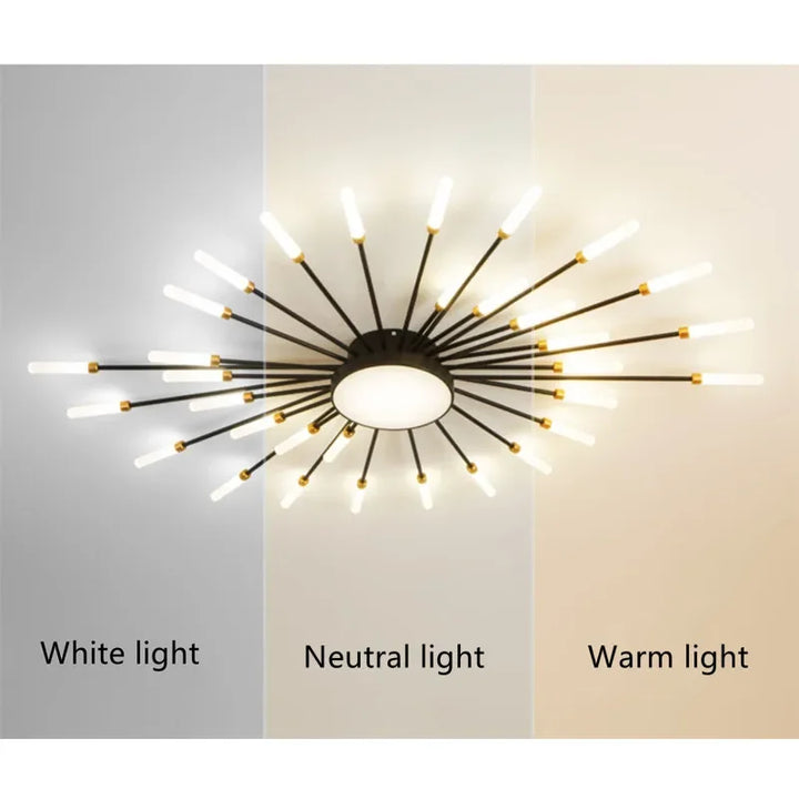 LED Nordic Fireworks Ceiling Chandelier - Modern Indoor Lighting Fixture | Kalsten