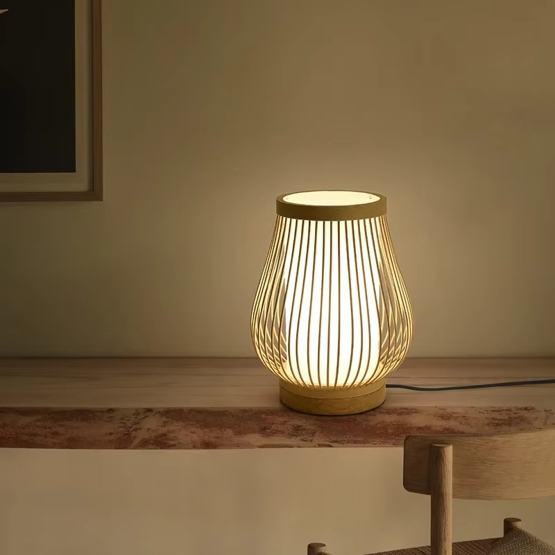 Zen-Inspired Bamboo Table Lamp for Bedroom and Living Room | Noxord