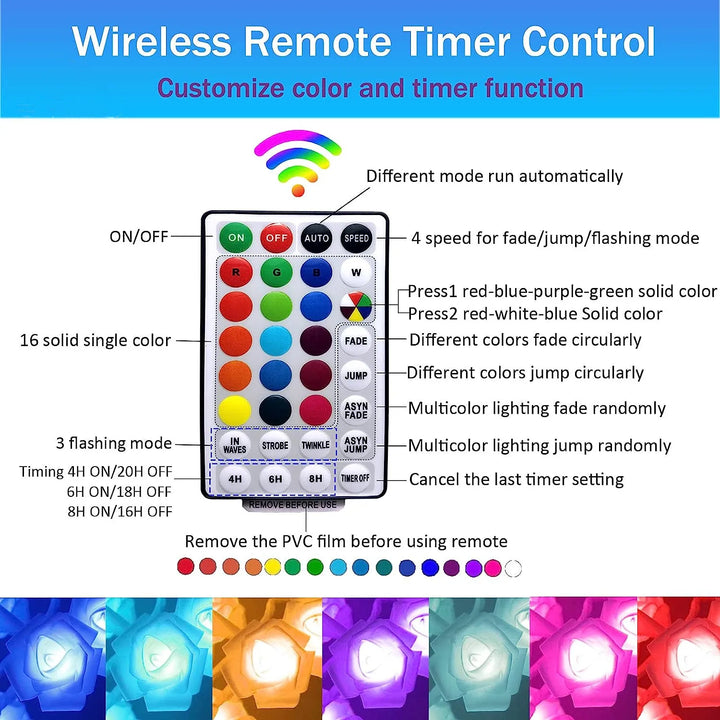 RGB Rose Flower Tree Lights 24LED USB Battery Table Lamp Fairy Night Light Home Party Christmas Wedding Bedroom Decoration Gift | Noxord