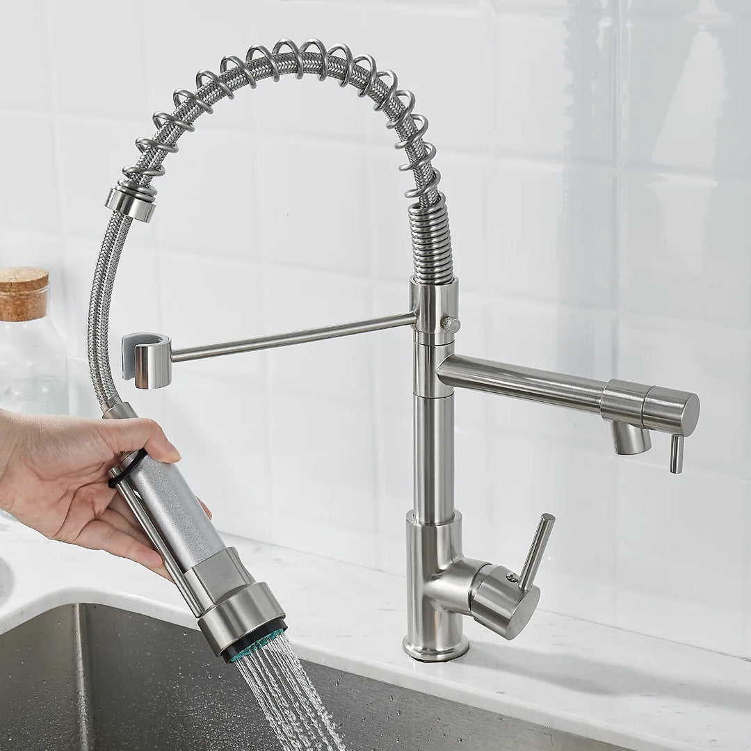 Faucet with Double Outlet – High-Quality Faucet for Flexible Washing, Easy Installation, Ideal for Modern Kitchens, Swiveling and Durable | Kalsten