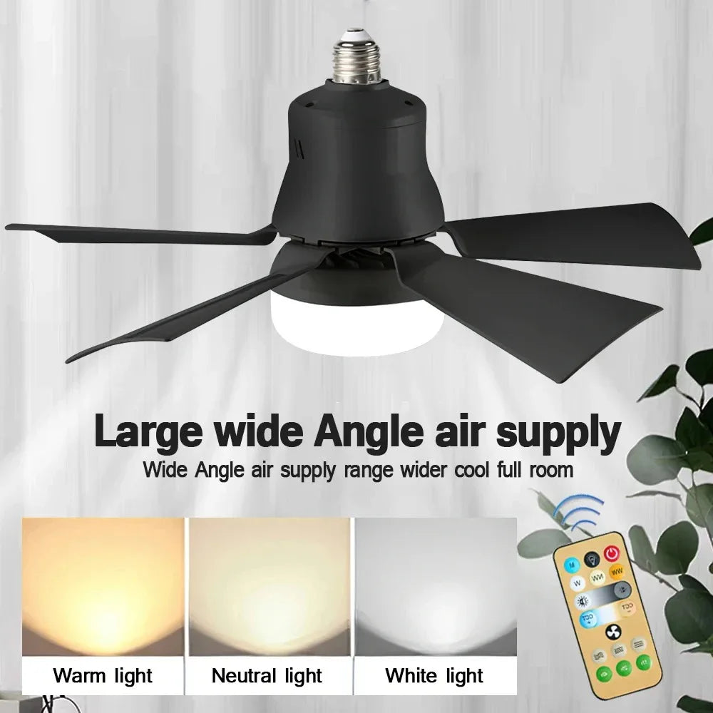 Ceiling Fan LED with Remote Control – Dimmable 30W, E27 Base, Modern Smart Wireless Fan Light for Bedroom and Living Room | Kalsten