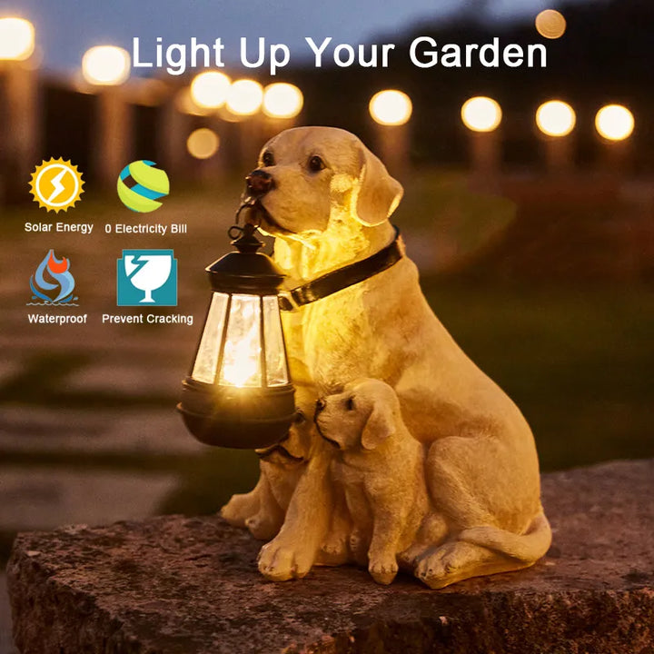 Kalsten | Solar-Powered Outdoor Resin Dog Statue Lamp