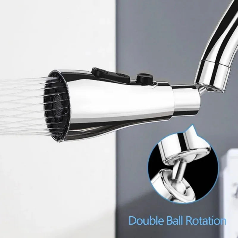 HydroFlex360 – Multifunctional 360°/720° Rotatable Kitchen Faucet Attachment with 3 Spray Types | Kalsten