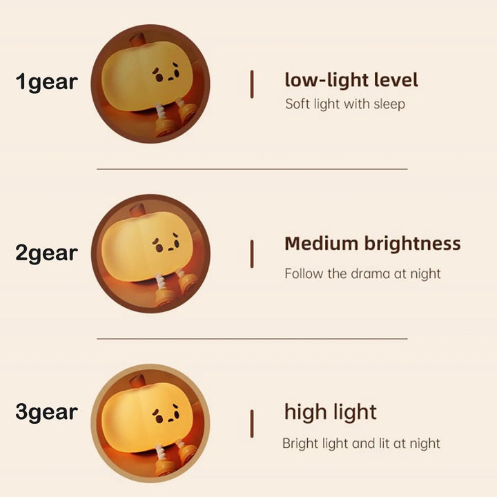 Sad Pumpkin Touch Sensor Lamp Decor | Noxord