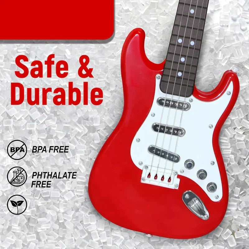 Kalsten | 4-String E-Guitar Toy for Kids | Portable, ABS Plastic & Educational Musical Instrument