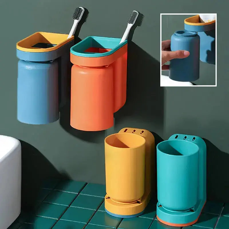 Kalsten | Wall-mounted adhesive toothbrush holder – stress-free & tidy storage