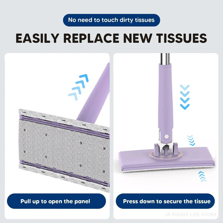 Kalsten | Self-changable flat mop (NOW 180% larger) + 4 cleaning cloths