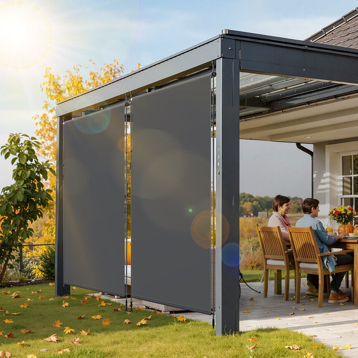 Klemm awning vertical awning with hand crank without drilling | Kalsten
