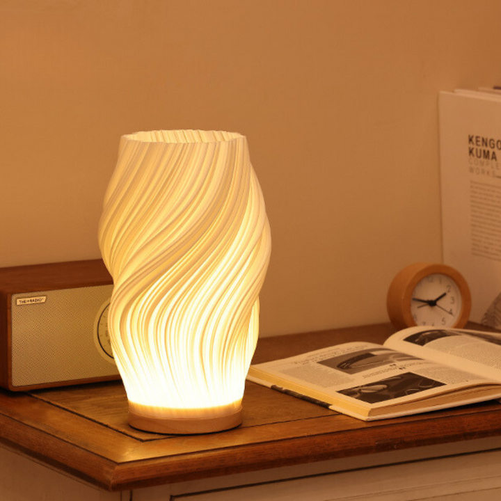 LunaSwirl | Luxury Modern Swirl LED Table Lamp – Elegant Ambient Lighting | Noxord