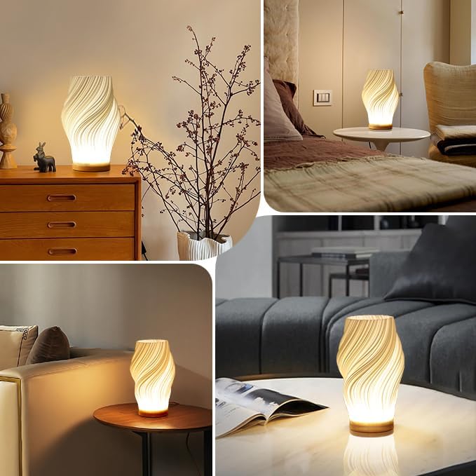 LunaSwirl | Luxury Modern Swirl LED Table Lamp – Elegant Ambient Lighting | Noxord