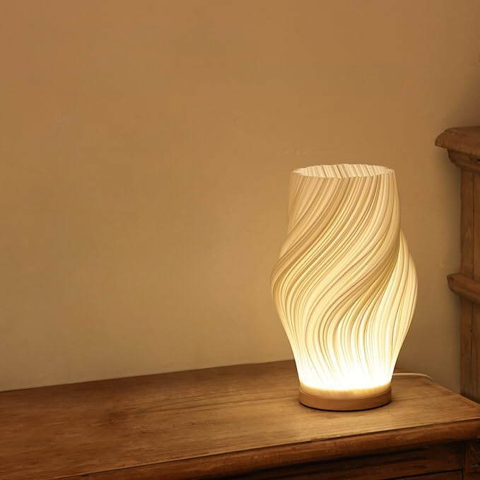 LunaSwirl | Luxury Modern Swirl LED Table Lamp – Elegant Ambient Lighting | Noxord