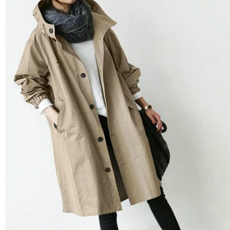 Kalsten | Windproof Women's Trench Coat with Hood