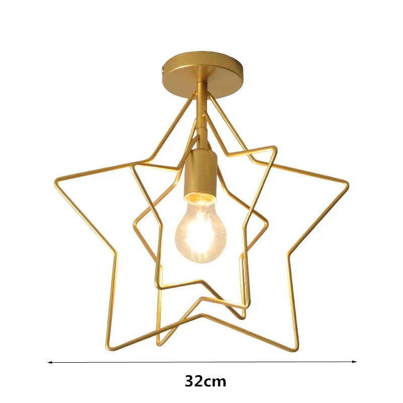 Modern Metal Gold Ceiling Light – Industrial Iron Pendant Lamp for Living Room, Bedroom, Aisle, Loft, E27 Home Lighting Fixture | Kalsten