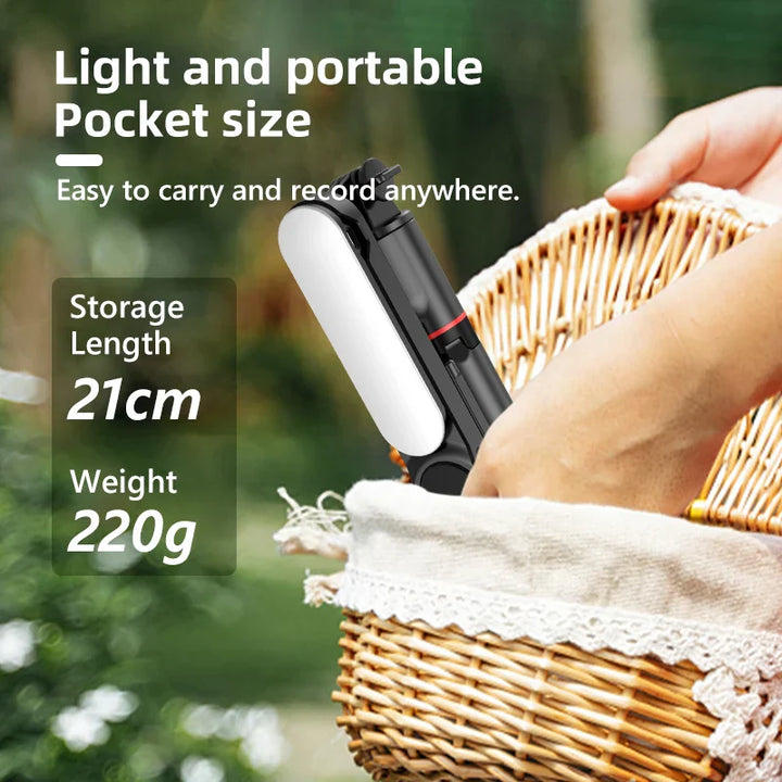 Ultra Foldable Built-In Lighting Selfie Stick Tripod | Kalsten