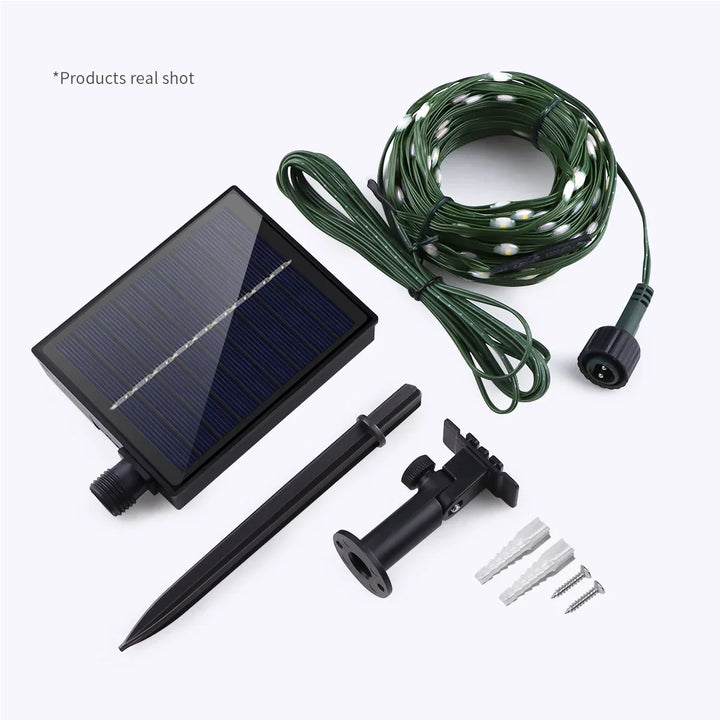 Kalsten | Solar String Lights 100M LumiSol ProLine | 8 Modes | IP65 Waterproof | Extra Bright LEDs | Remote Control & Fast Charging | For Garden, Wedding & Christmas