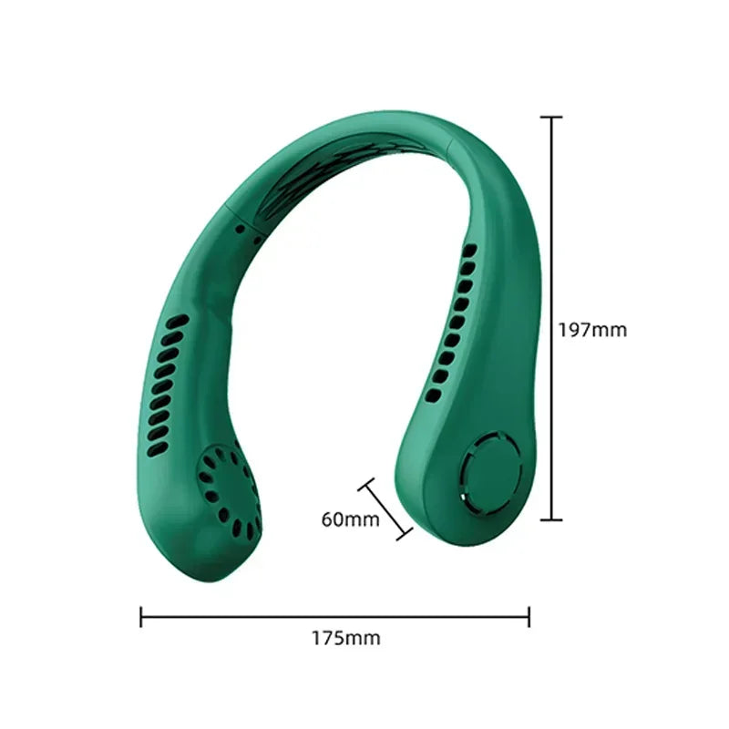 Portable Mini Neck Hanging Fan - Air-Cooled, Wearable USB Fan for Outdoor Sports, Running, Travel, Blade-Free Design | Kalsten