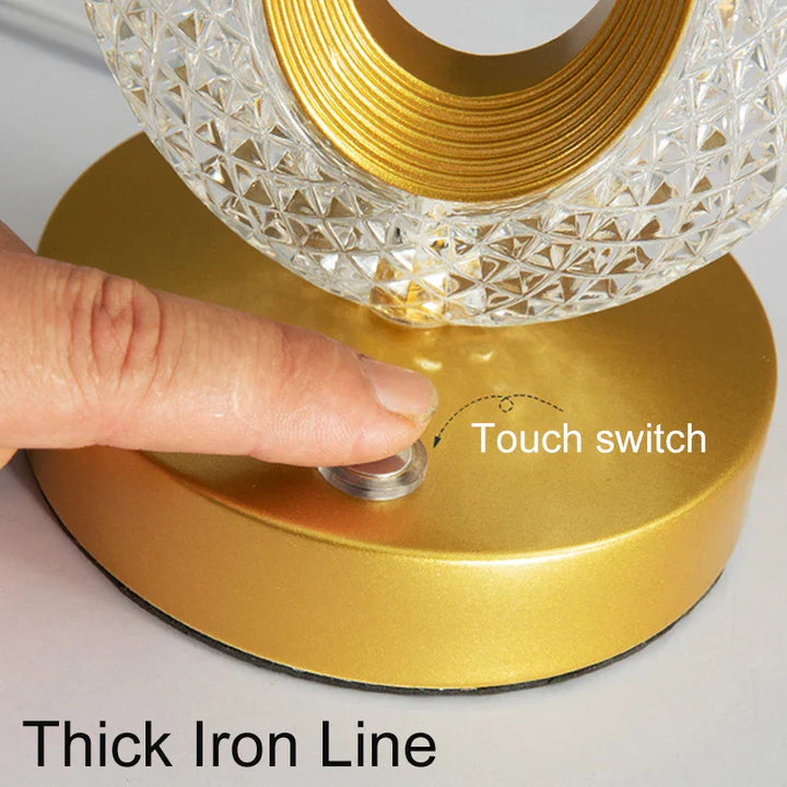 Crystal LED Table Lamp: Dimmable, USB Charging, Touch & Remote Control | Noxord