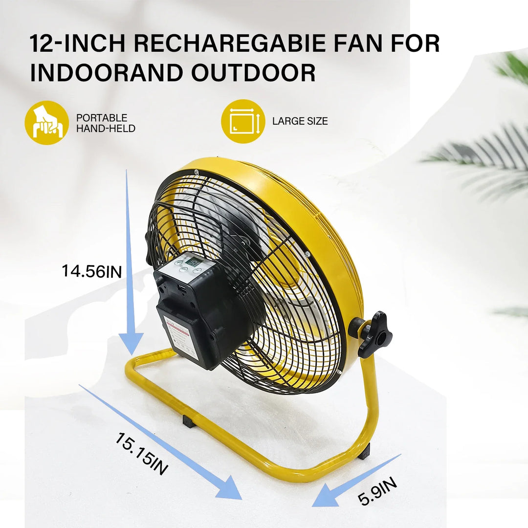 214-Inch Portable Rechargeable Table Fan – Solar & AC Powered Dual Input for Home, Camping & Fishing | Kalsten