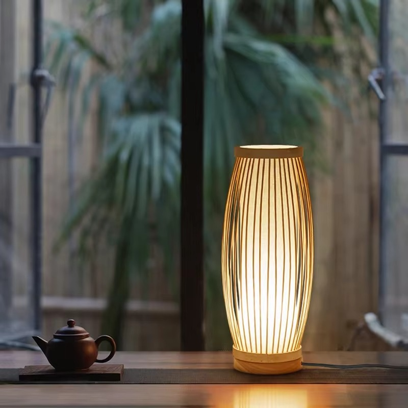 Zen-Inspired Bamboo Table Lamp for Bedroom and Living Room | Noxord