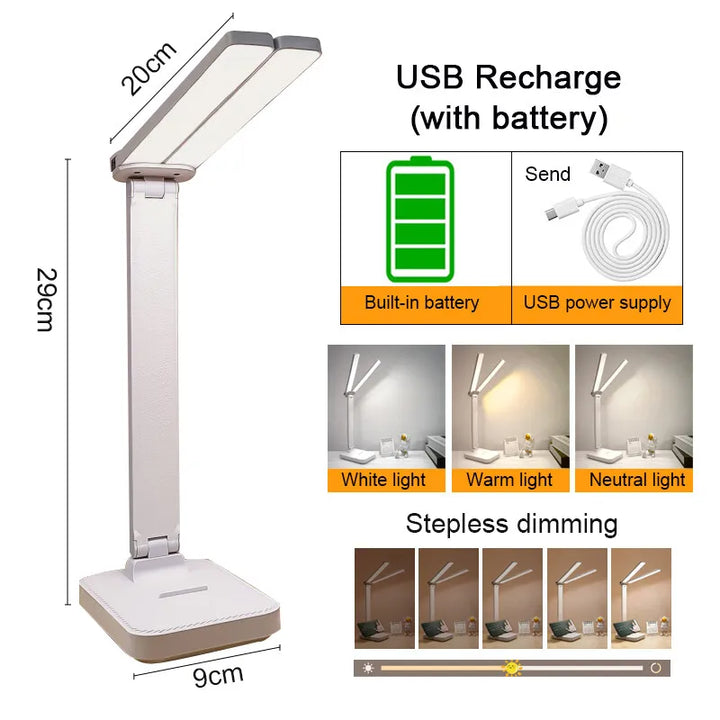 LED Table Lamp | Reading Light | USB Rechargeable. Dimmable & Touch-Controlled for Reading | Kalsten