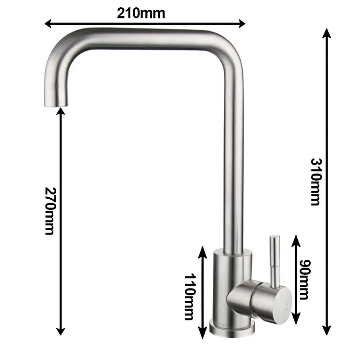 Stainless Steel Faucet – High-Quality, Rust-Free Faucet with Swiveling Spout, Durable and Easy to Clean, Ideal for Modern Kitchens | Noxord